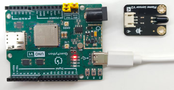 初学者视角体验：【EC800X Duino 开发板】传感器体验-火焰检测传感器！